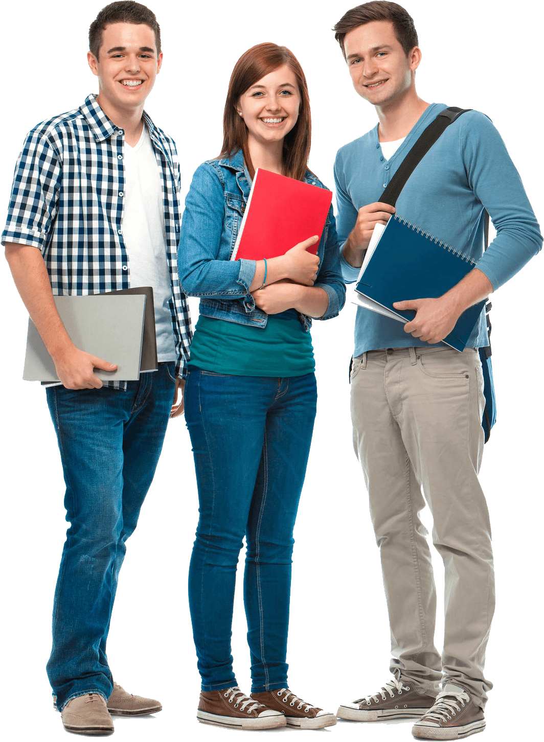 Students engaged in online study